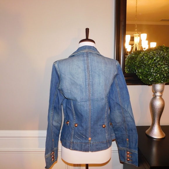 Distressed Denim Blazer - XL - BRAND NEW - Picture 2 of 8